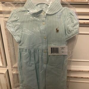 Ralph Lauren Baby Blue Striped Dress